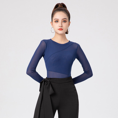 New Latin dance clothing tops for female adults to dance national standard modern dance one-piece dance clothes professional body training clothes