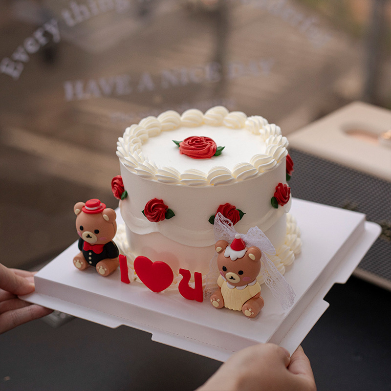 Tanabata Valentine's Day Cake Decoration Wedding Dress Bear Suit Bear Plugin Soft Glue Love Couple Confession Anniversary Plugin Tanabata Valentine's Day Cake Decoration Wedding Dress Bear Suit Bear Plugin Soft Glue Love Couple Confession Anniversary Plugin