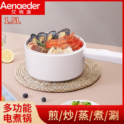 Electric cooking pot, electric hot pot, shabu-shabu all-in-one pot, student dormitory electric small electric pot, multi-functional noodle cooking electric wok gift