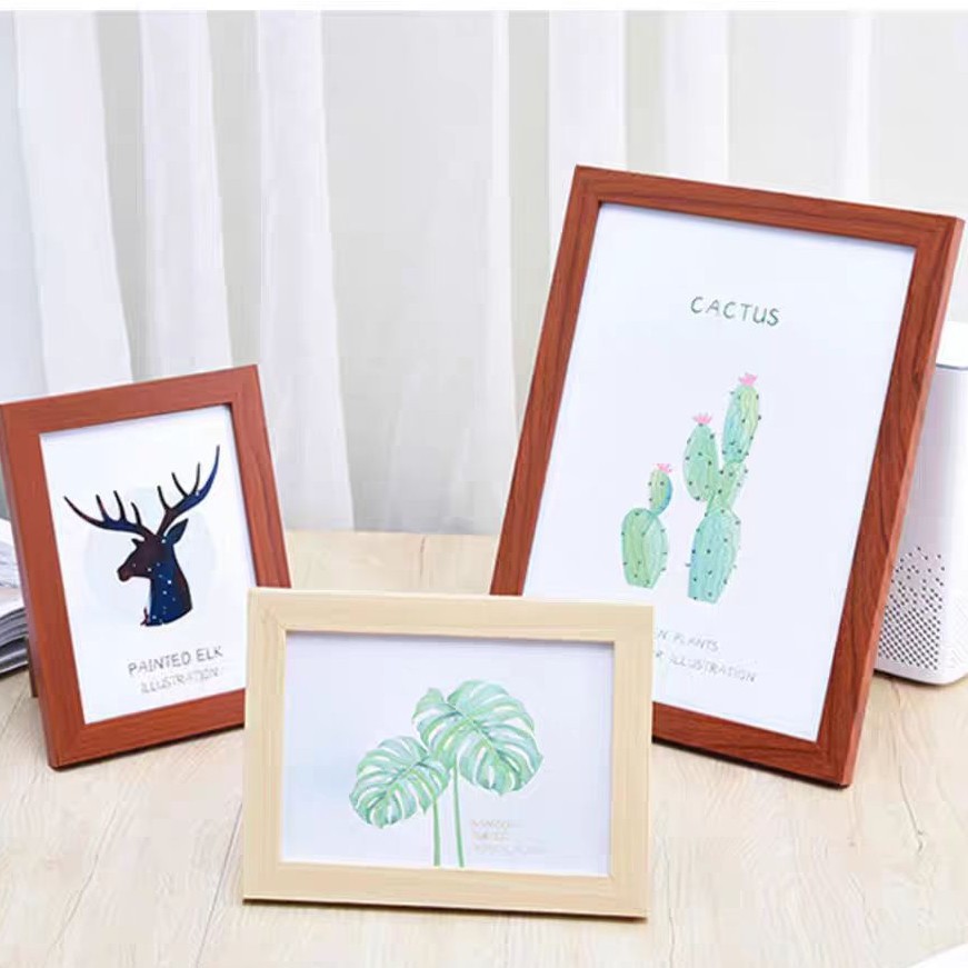 Simple Wooden Picture Frame Photo Frame Wholesale Tabletop Wall Hanging Photo Wall 6 Inch 7 Inch 8inch 10inch A4A34 Open 8K16K