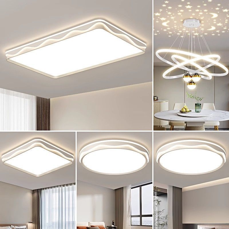 奶油风客厅主灯2025年新款现代简约大气中山吸顶灯具组合全屋套餐