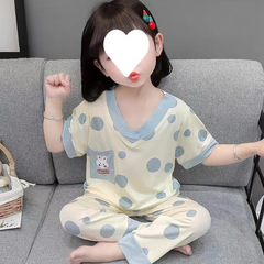 女童莫代尔睡衣夏季2025新款夏款女孩宝宝薄款儿童空调家居服套装