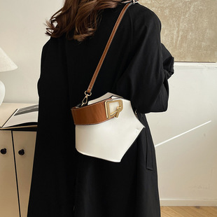 Korean Fashion Handbag Small Bag 2025 New Contrast Bucket Bag Simple Shoulder Crossbody Vegetable Basket Bag