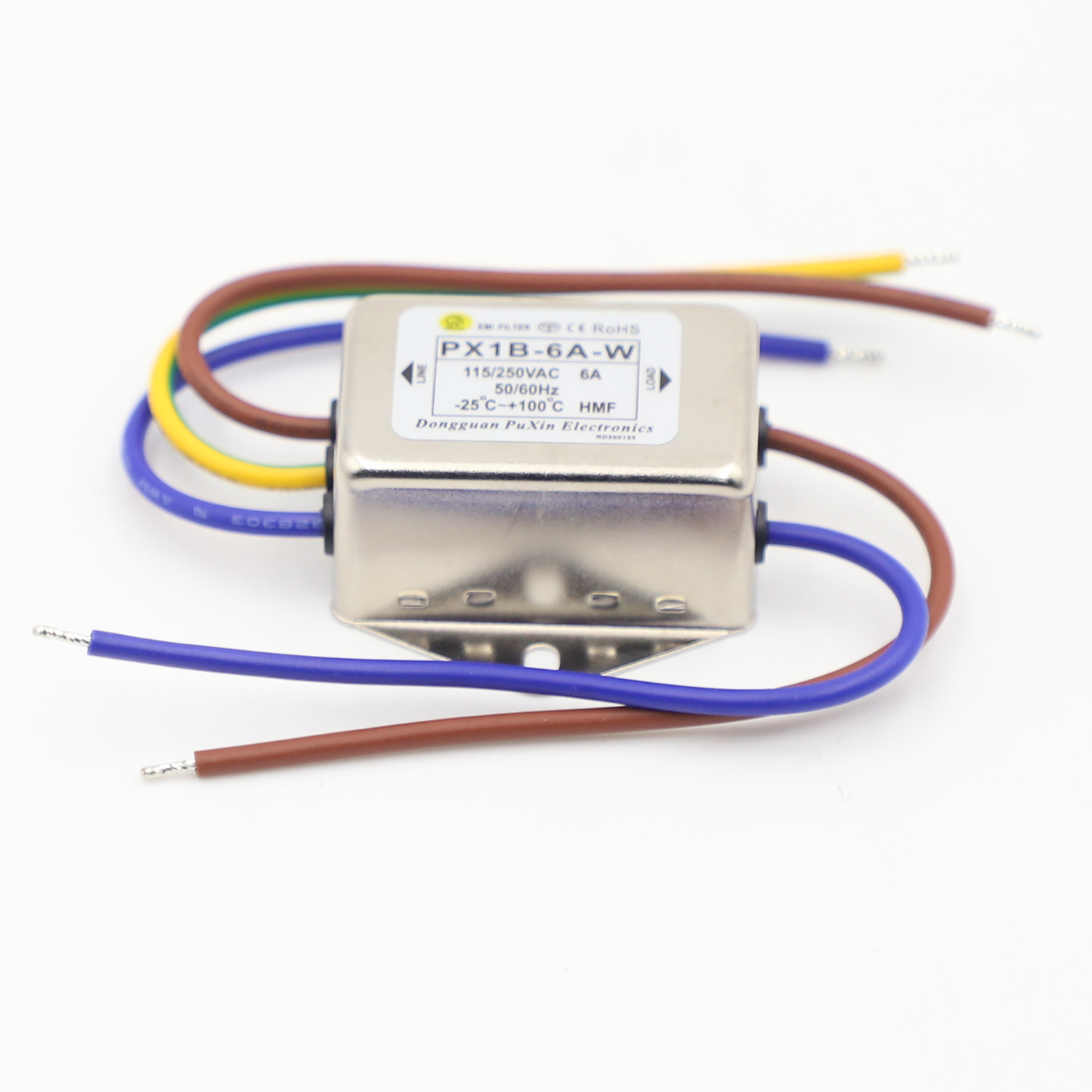 普鑫EMIPXI电源滤波器自主品牌单相交流220V10A带线EMC电子元器件