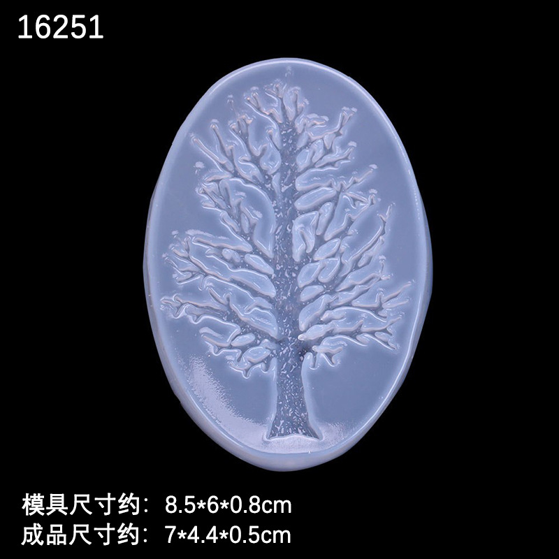 Espejo DIY epoxi molde llavero colgante pequeño árbol corona con agujero cuentas joyería accesorios decorativos