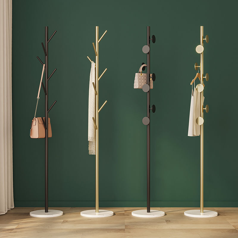 Rock Plate Coat Rack Floor Hanger Bedroom Household Single Rod Vertical Drying Rack Simple Modern Bag Hanging Rack