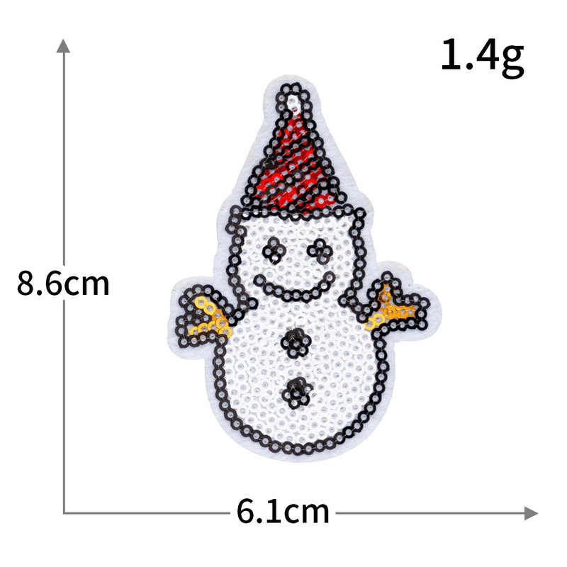 クロスボーダーコンピュータ刺繍ステッカークリスマススパンコール刺繍サンタクロースクリスマスツリースノーフレーク雪だるまヘラジカ刺繍布ステッカー|undefined