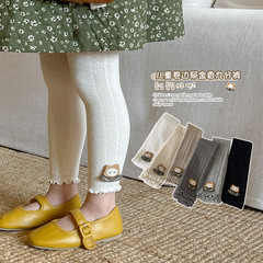 2024 Autumn New Edge Tulip Children's 9/10 Pants Girls' Leggings for Kids Toddler Baby Wearable Pants and Socks