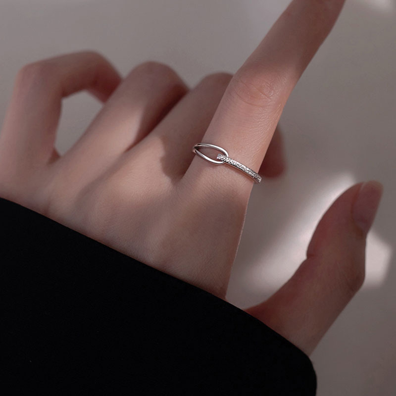 Korean style glossing plain ring ring women's ins cold style fashion light luxury niche design can open adjustable ring