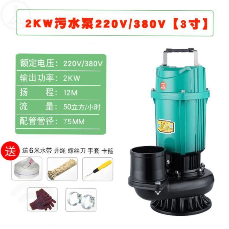 2KW 하수 펌프 3inch 업그레이드 모델 5m 와이어 - S79