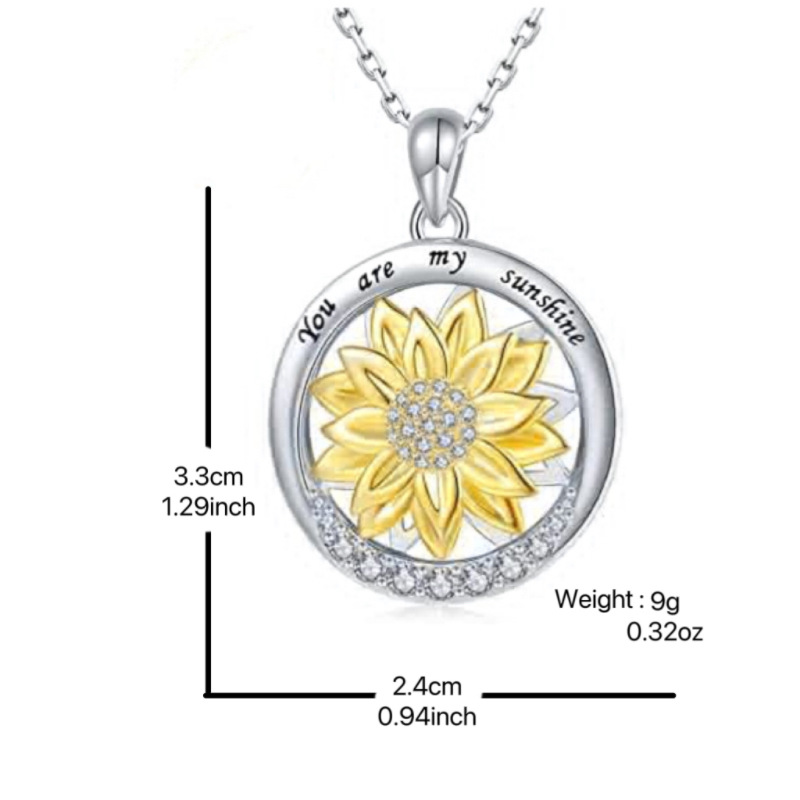 Elegant Simple Style Sunflower Alloy Plating Zircon Women's Pendant Necklace display picture 5