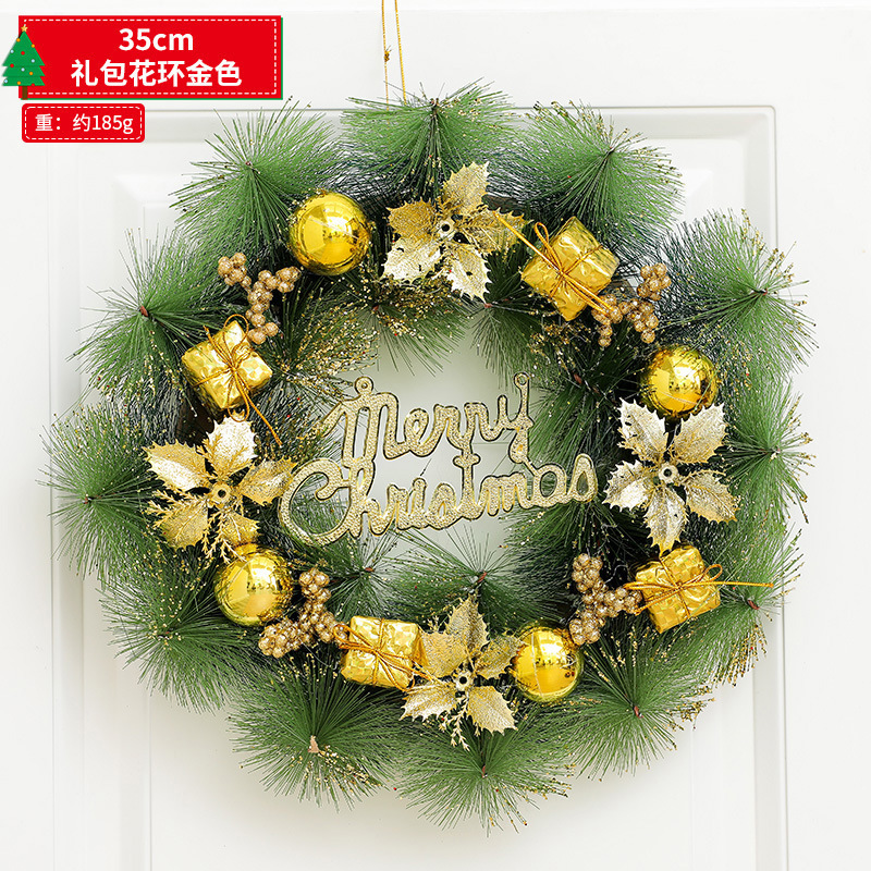 クリスマス装飾花輪クリスマス花輪ホテルショッピングモール装飾ドア吊り高級松葉装飾アレンジメント|undefined