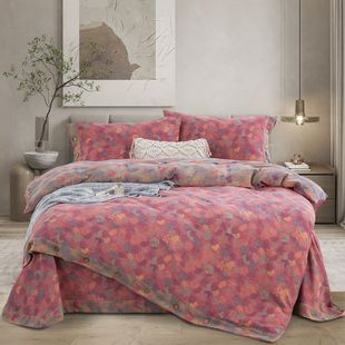 Class a Pure Cotton Double-Layer Yarn Jacquard Four-Piece Set of Pure Cotton Bed Sheetss and Quilt Covers Simple New Chinoiserie Bed Sheetss Bedding