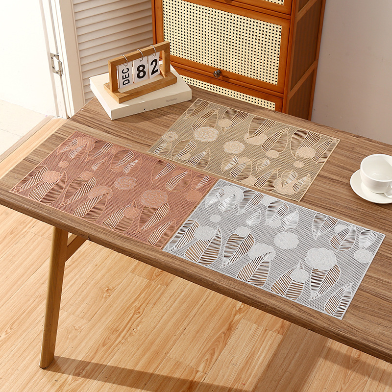 Alfombra de PVC rectangular europea diseño de impresión de aislamiento térmico de café hueco de lujo almohadilla de aislamiento térmico almohadilla impermeable