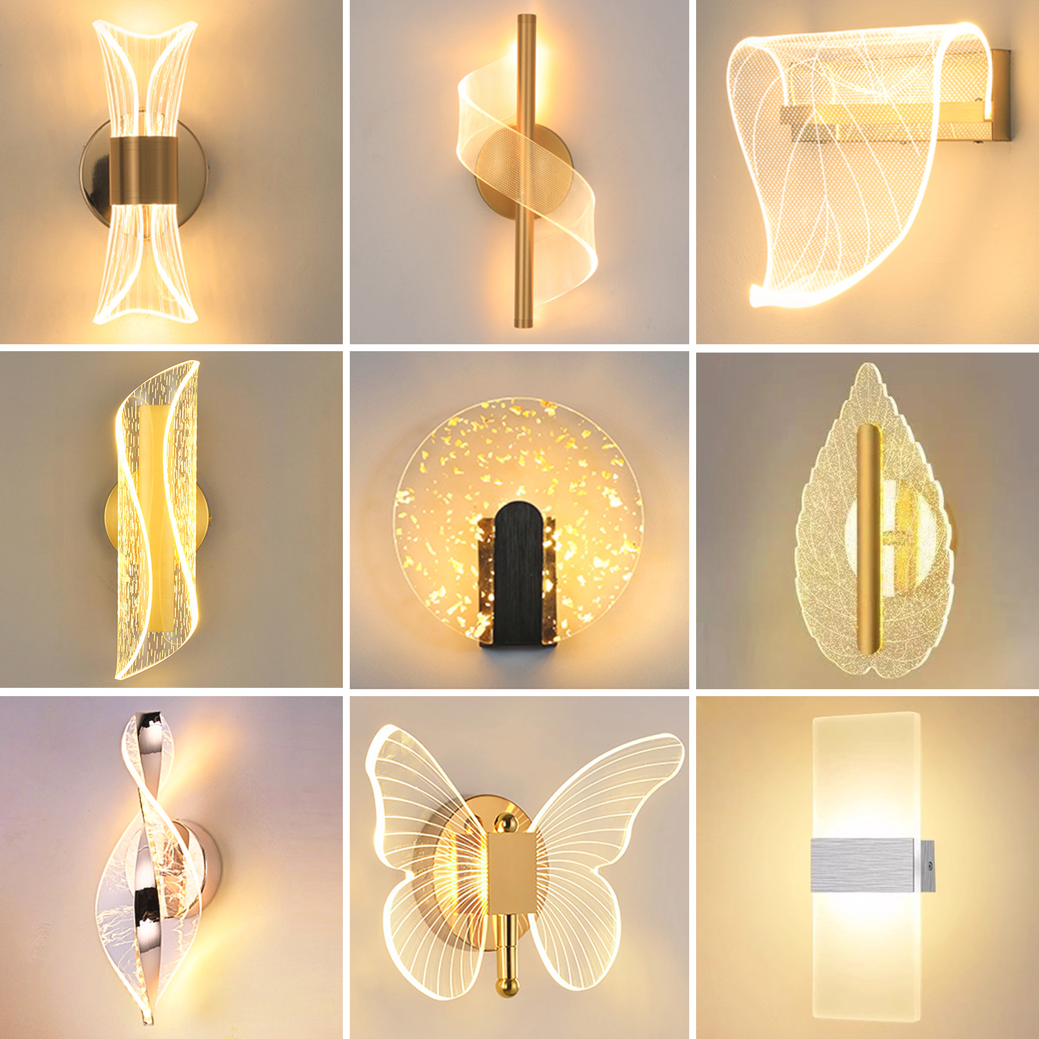 壁灯led高级感酒吧蝴蝶民宿创意卧室氛围感床头灯走廊背景墙灯