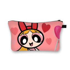 新款夏季飛天小女警化妝包卡通防水滌綸收納包大容量便攜式洗漱包