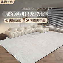 土耳其客厅机织地毯奶油风高级现代简约满铺沙发客厅毯