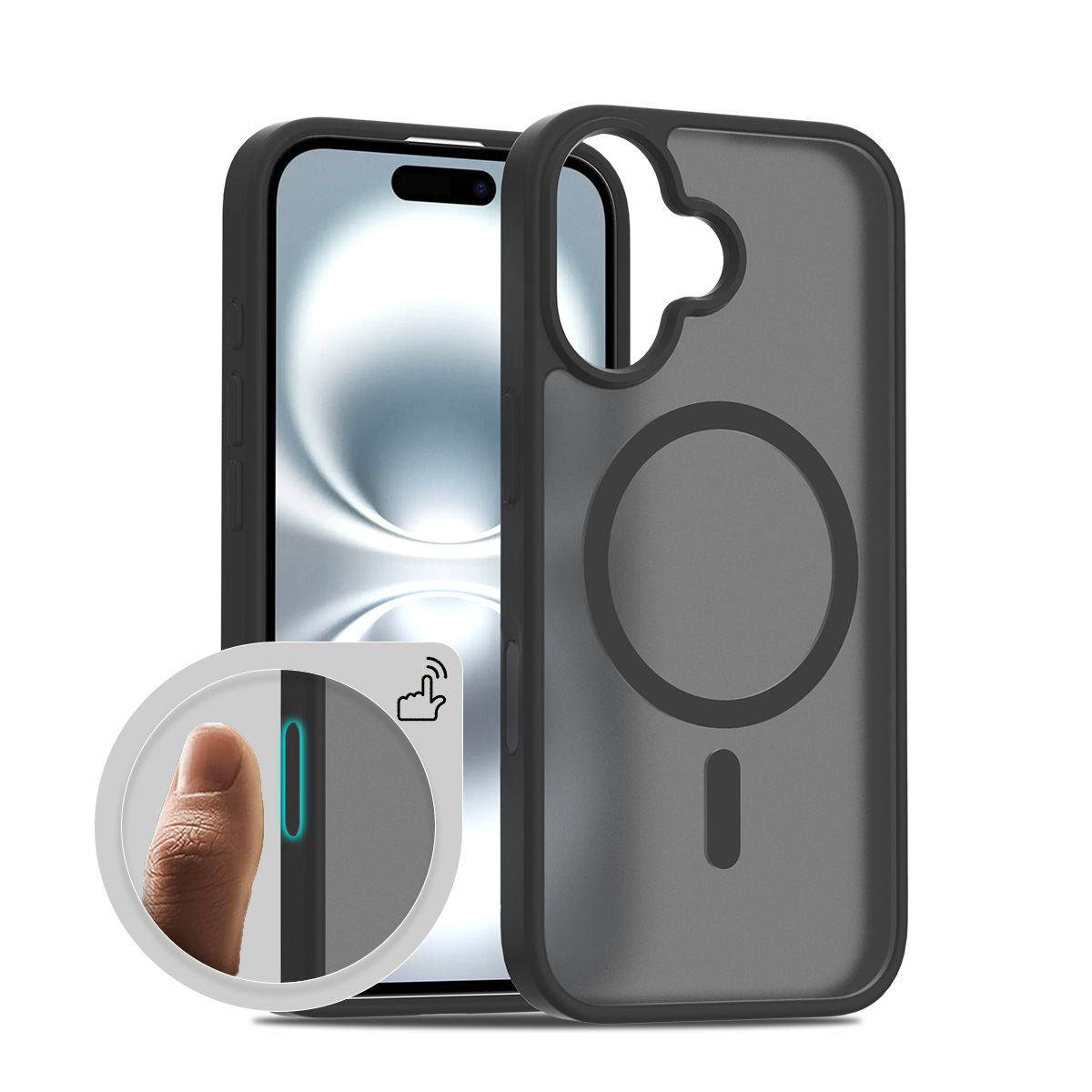 Ventas directas transfronterizas Apple iPhone16 absorción magnética de la piel dos en uno funda para teléfono móvil funda para botón táctil de la cámara