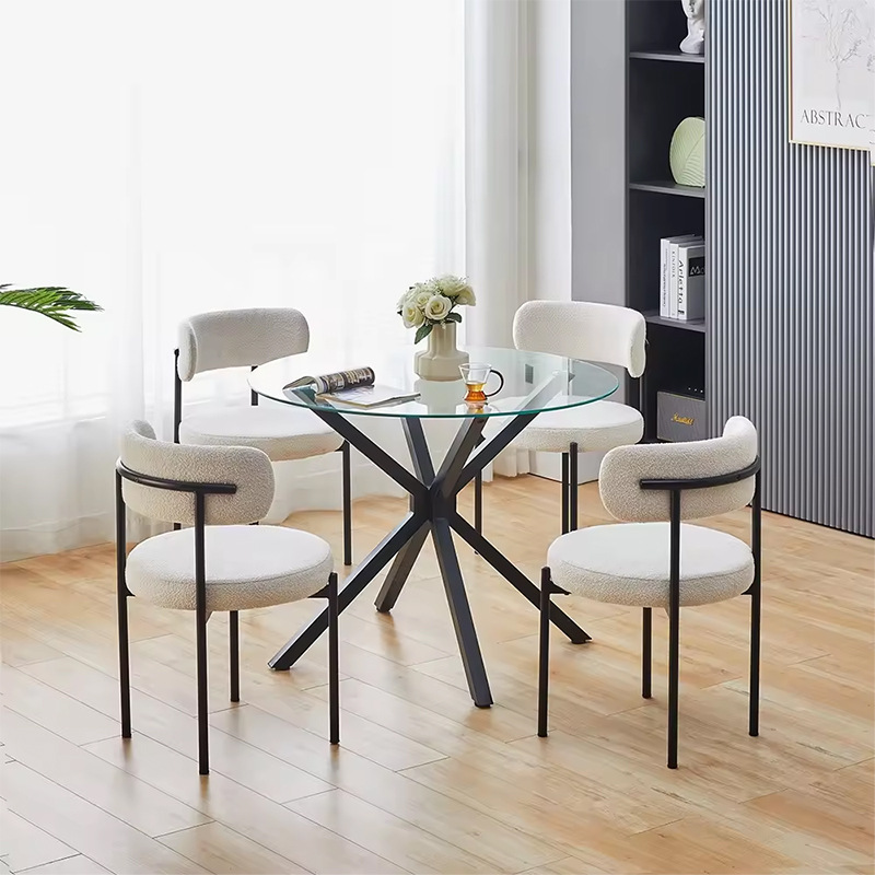 Exportaciones transfronterizas de lujo nórdico de alta calidad silla de comedor de tela sensacional de café silla de comedor casera