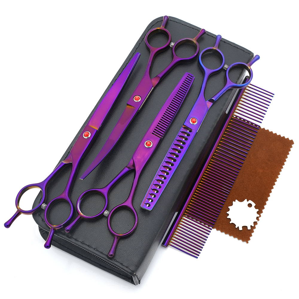 Tijeras para mascotas, tijeras de corte de pelo para perros, tijeras de dientes delgadas profesionales, tijeras de corte de pelo, tijeras de pelaje, juego de herramientas de limpieza