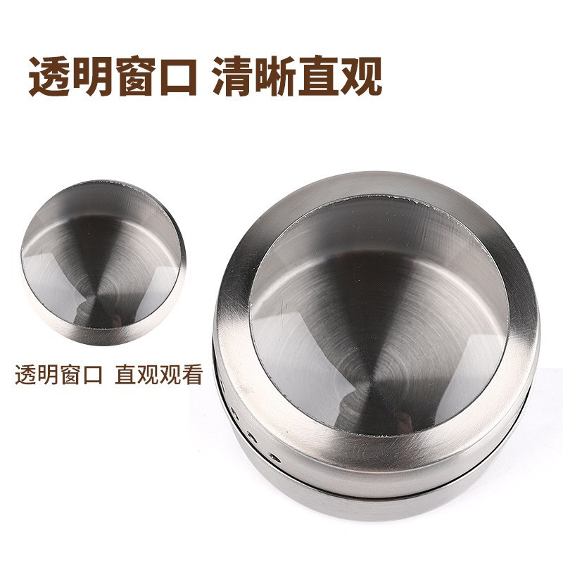 Botella de acero inoxidable multipropósito para barbacoa condimento especias condimento caja de condimento magnética condimento visual 304 material