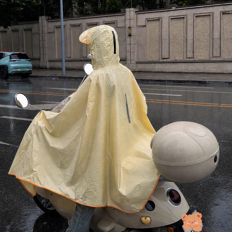 Electric vehicle raincoat, full-body rain cover, two-in-one, thickened and enlarged, with helmet attachment, unisex, hooded, one-piece design Electric vehicle raincoat, full-body rain cover, two-in-one, thickened and enlarged, with helmet attachment, unisex, hooded, one-piece design
