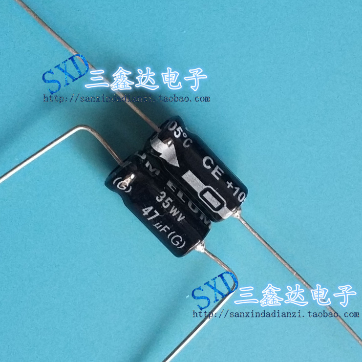 35V47uf  47uf35v 全新原装 卧式 轴向 有极性 铝电解电容  6X13
