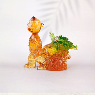 Factory Direct Sales of Glass Desktop Ornaments, Crystal Desktop Ornaments, Great Gifts, Glass Ornaments, Golden Monkeys to Give Away Wealth