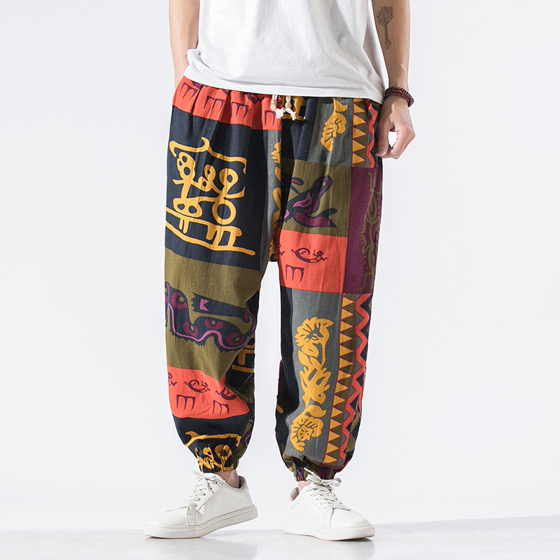 Härekleeder Fréijoer a Summer Dënn Néng-Punkt-Hosen Kotteng a Léngen Leggings Haremhosen Locker Grouss Gréisst Léngen Casual Hosen_voghion.com