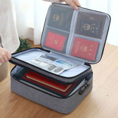 旅行証明書収納バッグ海外携帯パスポートバッグロック付き証明書バッグ家庭収納カードバッグファスナー金防火