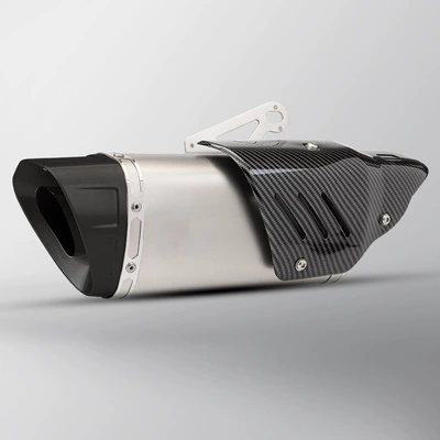 Motorcycle exhaust pipe – Scorpio oblique quadrangular carbon - diagonal-four-corner-titanium-blackhead-imitation-carbon-fiber-cover