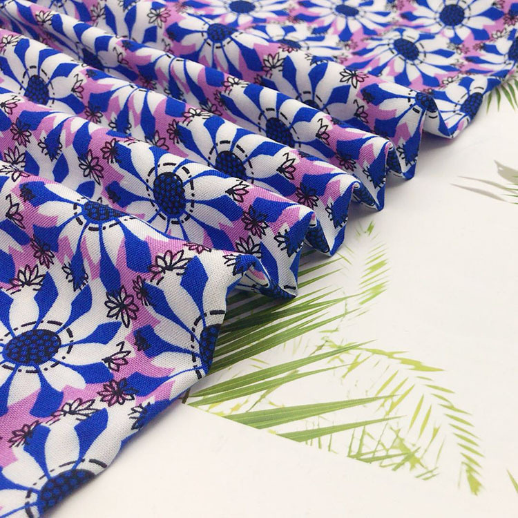 Diseño mayorista 45s silk impresión viscose tela de rayon