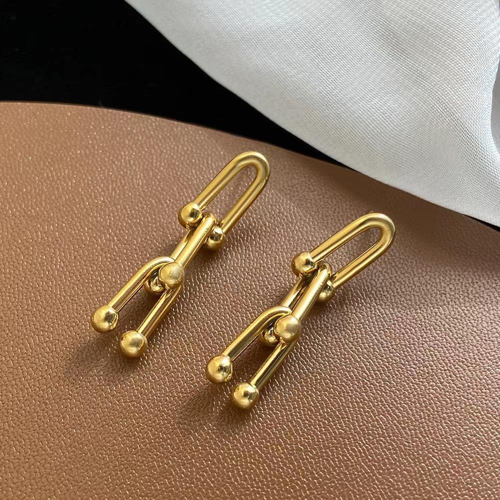 Daily Occasion Vintage Style Geometric Solid Color Titanium Steel Plating Bracelets Necklace