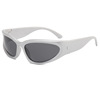 Silver brand sunglasses suitable for men and women, glasses solar-powered, punk style, 2 carat, internet celebrity