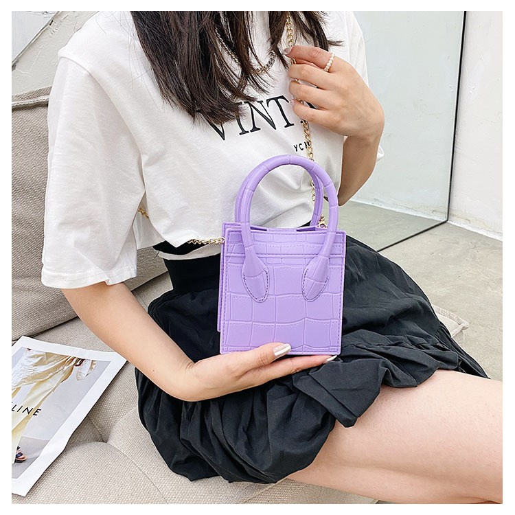 2025 Cross-border new popular smiling face bag, small square bag, fashionable and versatile chain hand bag, shoulder and crossbody jelly women's bag undefined