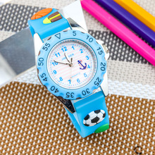 男童指针式卡通手表男孩船锚图案石英电子表时尚可爱海豚动物腕表