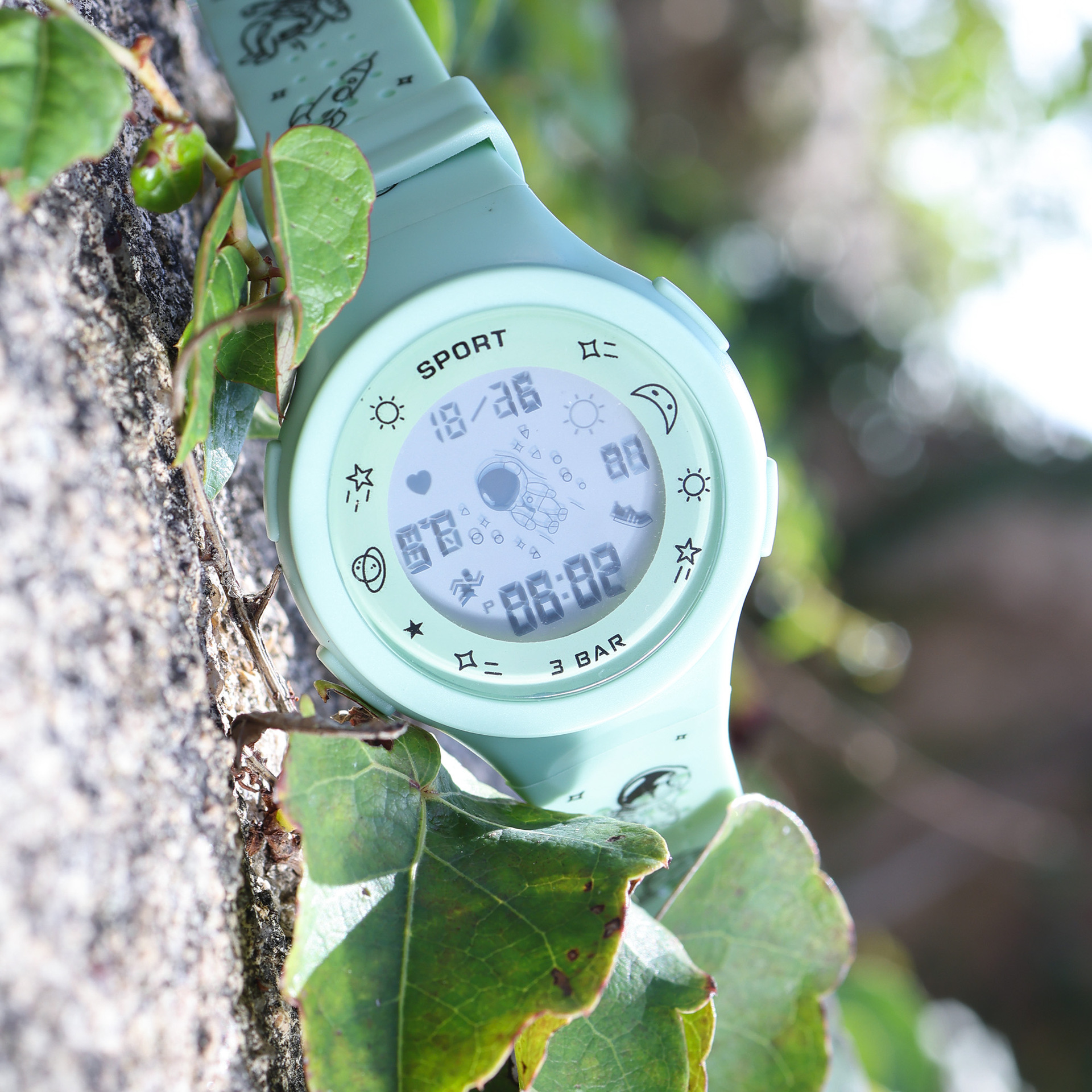 TPU luz fría Spaceman reloj electrónico niños estudiantes de secundaria multifunción luminoso impermeable reloj electrónico reloj