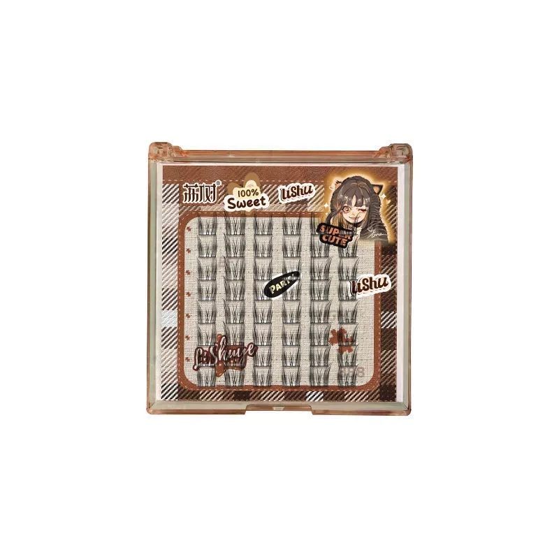 Cat-Ear Style Glue-Free False Eyelash Clusters, Natural Simulation, Beginner Single-Cluster Kit
