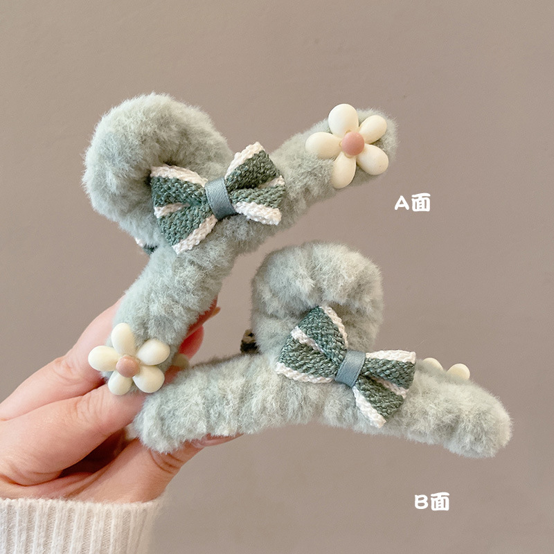 Estilo francés gran felpa clip de pelo de acrílico clip de tiburón Otoño e Invierno horquilla de alto grado versátil agarre del pelo updo tocado de pelo