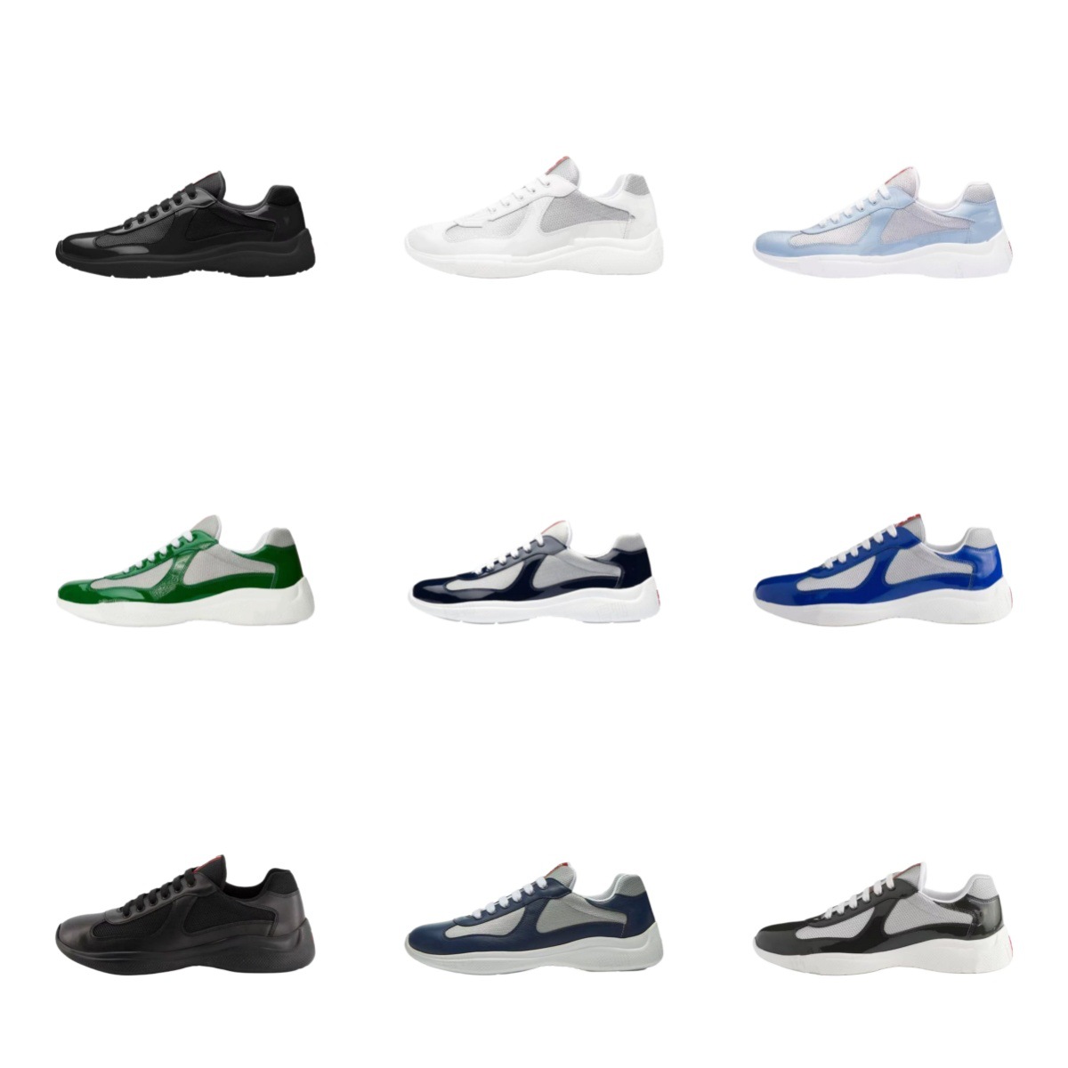 Cross-Border European P Brand New Breathable Casual High-End Popular Unisex Patent Leather Versatile Trendy Sneakers