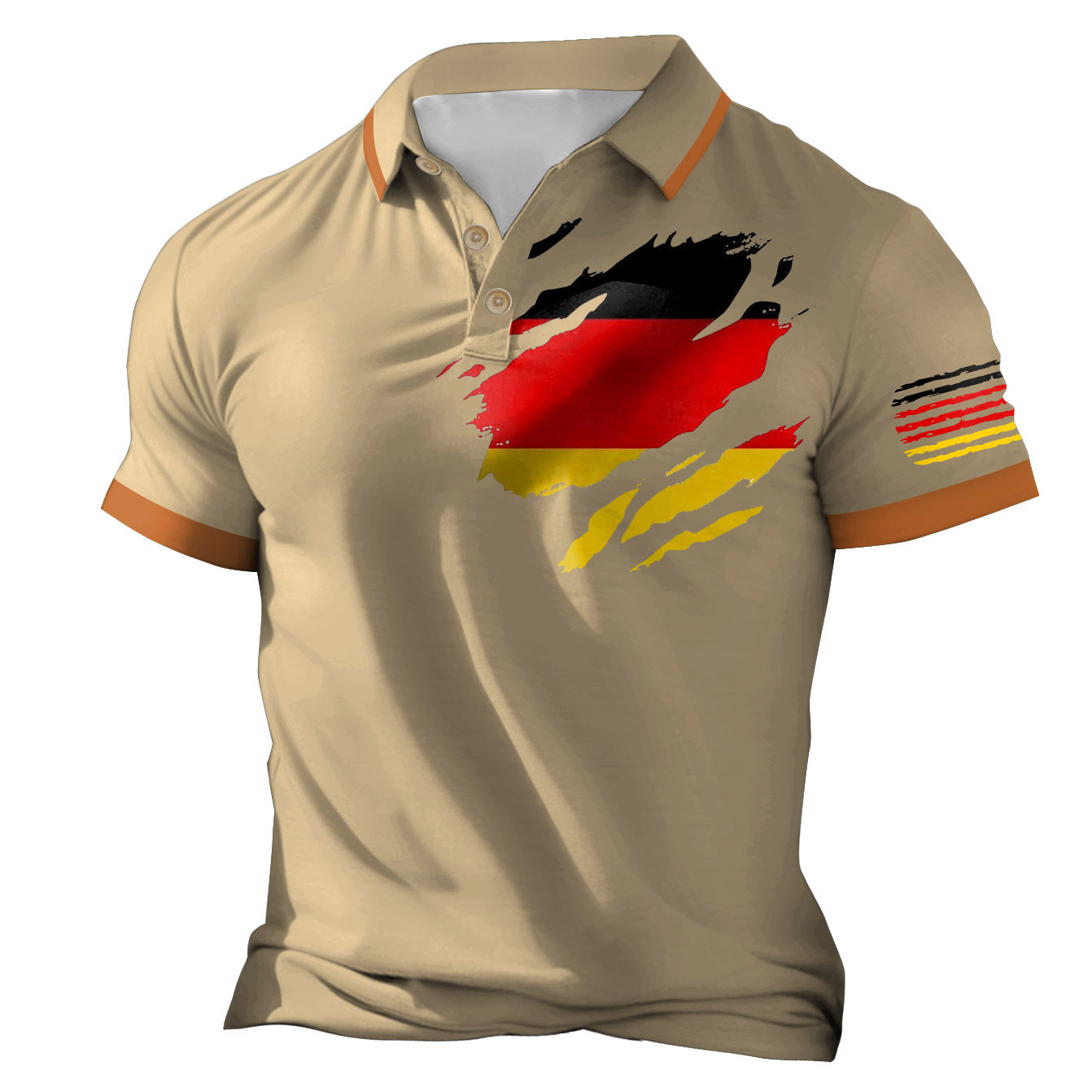 Nueva camisa de golf europea y americana transfronteriza camisa de polo con estampado de letras de manga corta color sólido gráfico 3d camisa POLO de tres botones