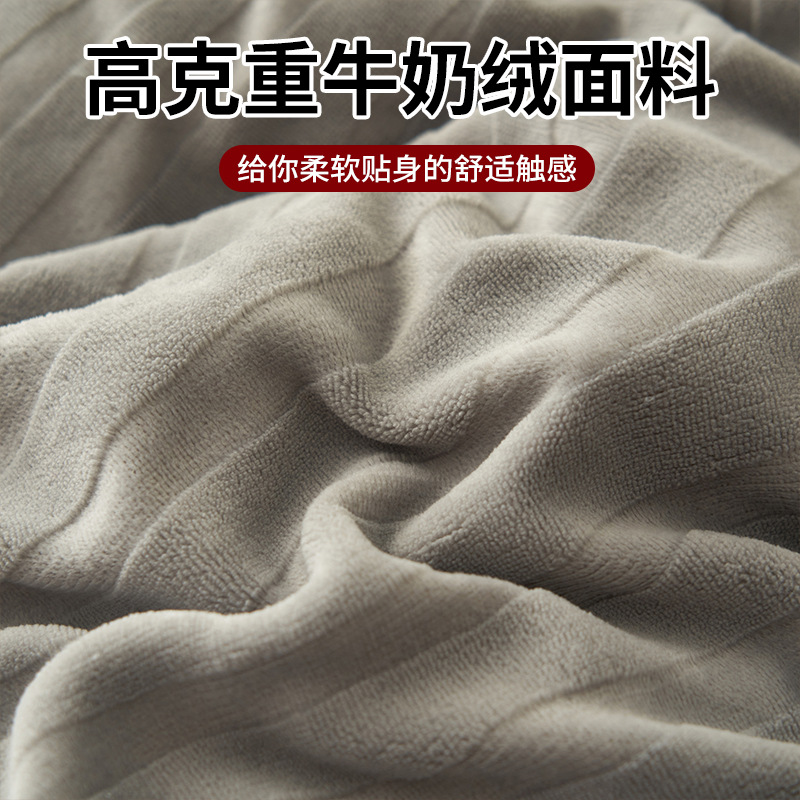 Invierno de la clase A de lana de leche de cuatro piezas conjuntos de lana de franela de doble cara gruesa edredón de coral cálido cubierta de cama 4