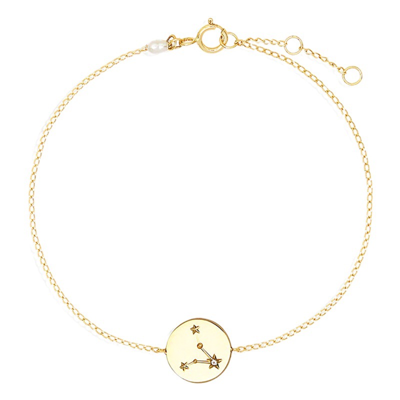 S925 plata esterlina diario todo partido doce constelación cumpleaños piedra diamante pulsera transfronteriza ins estilo personalidad creativa pulsera