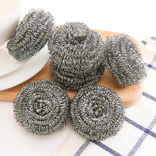 6 Pack Stainless Steel Cleaning Ball Iron Wire Ball Kitchen Supplies Bowl Washing Brush Steel Wire Ball Brush Pot Brush