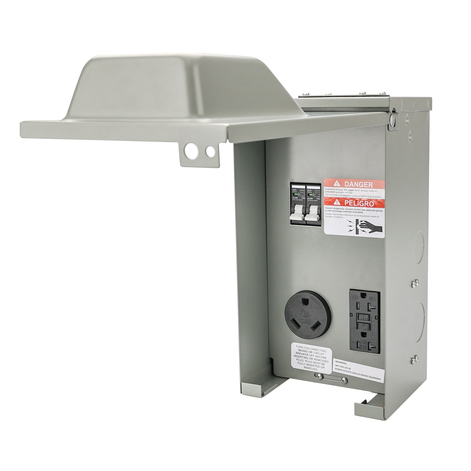 临时电源插座面板电源断路器面板预接线插座面板防风雨电源插座盒