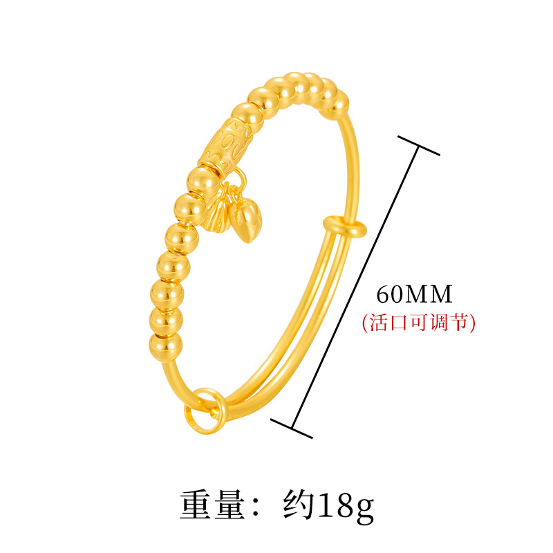 Estilo nacional Push-Pull arena oro pulsera dos mundo Huan Lotus Semilla de loto cuentas de la suerte aleación de cobre pulsera antigua hombres y mujeres joyería