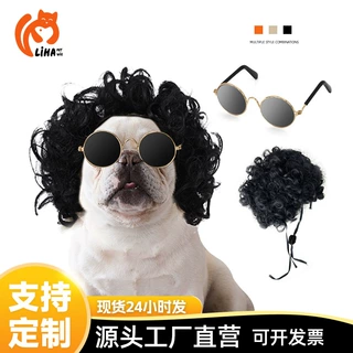宠物假发跨境猫咪狗狗用品万圣节饰品可爱直发波波头【加工定制】