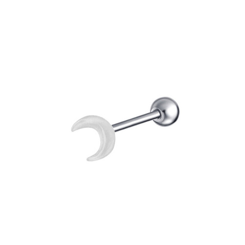 European and American hot-selling hot girl moon acrylic tongue nail stainless steel personalized tongue ring piercing jewelry factory foreign trade cross-border