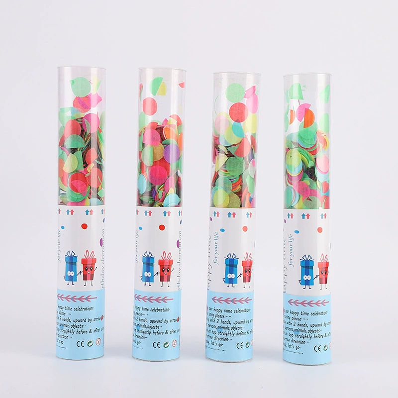 ПВХ материал вращающаяся ручная витая фейерверк прозрачная трубка конфетти салют атмосфера дня рождения красивая распылительная трубка прямые продажи с фабрики