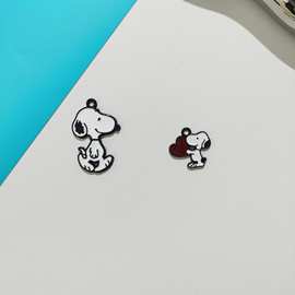 卡通动漫史努比diy发饰材料合金饰品配件耳环钥匙扣挂件吊坠材料
